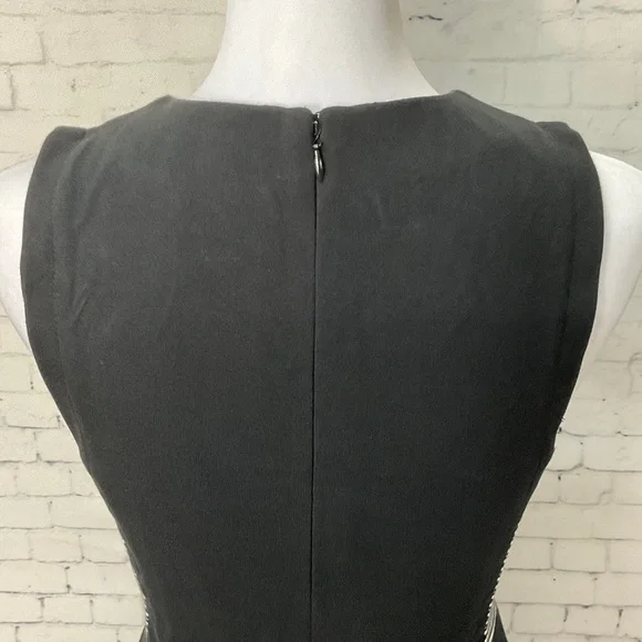 Madewell Black White Sleeveless Fit & Flare Dress Pockets Stretch Size 0 - Picture 7 of 11